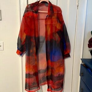 Anthropologie gauze Duster